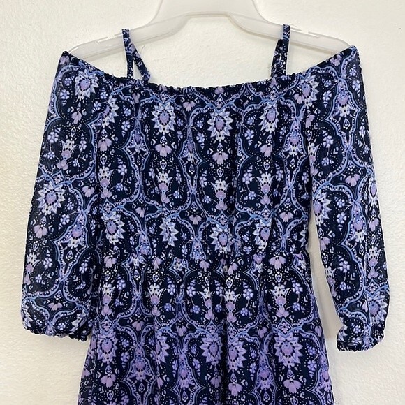 The Children’s Place girl 7/8 cold Shoulder long Sleeve Ombré dress - Picture 3 of 15